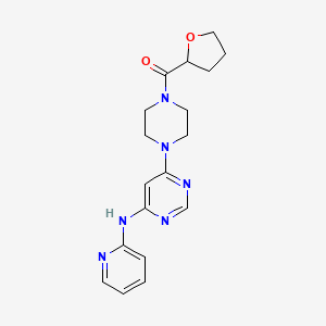 molecular formula C18H22N6O2 B2757751 6-[4-(oxolane-2-carbonyl)piperazin-1-yl]-N-(pyridin-2-yl)pyrimidin-4-amine CAS No. 1421485-38-2