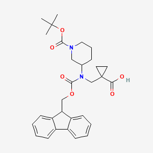 molecular formula C30H36N2O6 B2757785 1-[[9H-Fluoren-9-ylmethoxycarbonyl-[1-[(2-methylpropan-2-yl)oxycarbonyl]piperidin-3-yl]amino]methyl]cyclopropane-1-carboxylic acid CAS No. 2138232-68-3