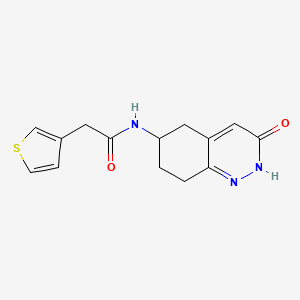 molecular formula C14H15N3O2S B2757812 N-(3-oxo-2,3,5,6,7,8-hexahydrocinnolin-6-yl)-2-(thiophen-3-yl)acetamide CAS No. 2034276-79-2