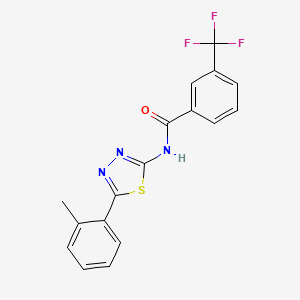 molecular formula C17H12F3N3OS B2757818 N-[5-(2-methylphenyl)-1,3,4-thiadiazol-2-yl]-3-(trifluoromethyl)benzamide CAS No. 392244-94-9