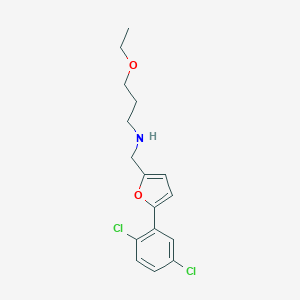 molecular formula C16H19Cl2NO2 B275782 N-{[5-(2,5-dichlorophenyl)furan-2-yl]methyl}-3-ethoxypropan-1-amine 