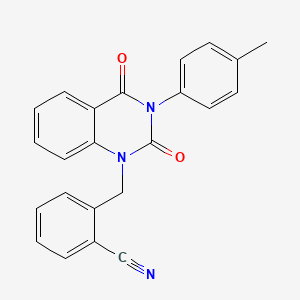 molecular formula C23H17N3O2 B2757826 2-((2,4-dioxo-3-(p-tolyl)-3,4-dihydroquinazolin-1(2H)-yl)methyl)benzonitrile CAS No. 899782-46-8