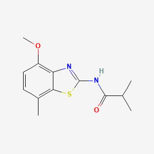 molecular formula C13H16N2O2S B2757827 N-(4-methoxy-7-methyl-1,3-benzothiazol-2-yl)-2-methylpropanamide CAS No. 868230-77-7