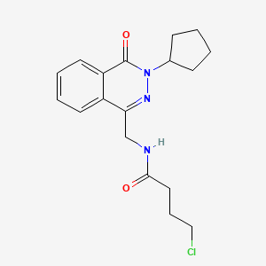 molecular formula C18H22ClN3O2 B2757844 4-chloro-N-((3-cyclopentyl-4-oxo-3,4-dihydrophthalazin-1-yl)methyl)butanamide CAS No. 1705565-65-6