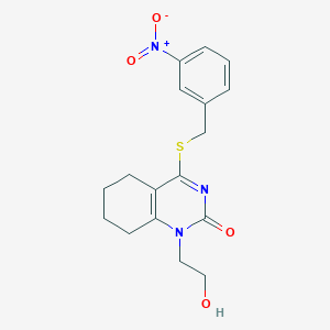 molecular formula C17H19N3O4S B2757885 1-(2-hydroxyethyl)-4-((3-nitrobenzyl)thio)-5,6,7,8-tetrahydroquinazolin-2(1H)-one CAS No. 899977-34-5