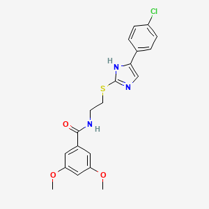 molecular formula C20H20ClN3O3S B2757893 N-(2-((5-(4-chlorophenyl)-1H-imidazol-2-yl)thio)ethyl)-3,5-dimethoxybenzamide CAS No. 897456-83-6
