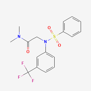molecular formula C17H17F3N2O3S B2757895 N,N-dimethyl-2-[(phenylsulfonyl)-3-(trifluoromethyl)anilino]acetamide CAS No. 337922-39-1