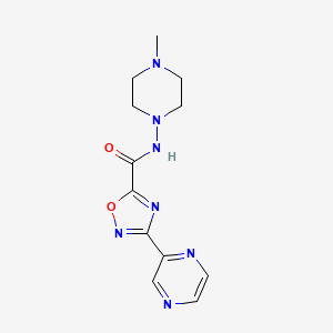 molecular formula C12H15N7O2 B2757903 N-(4-methylpiperazin-1-yl)-3-(pyrazin-2-yl)-1,2,4-oxadiazole-5-carboxamide CAS No. 1226434-53-2