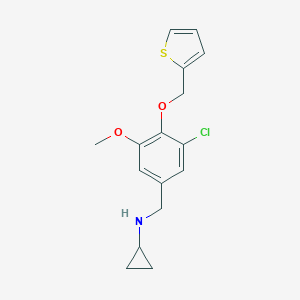 molecular formula C16H18ClNO2S B275794 N-[3-chloro-5-methoxy-4-(thiophen-2-ylmethoxy)benzyl]cyclopropanamine 