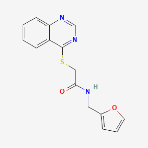 molecular formula C15H13N3O2S B2757954 N-(furan-2-ylmethyl)-2-quinazolin-4-ylsulfanylacetamide CAS No. 392709-54-5