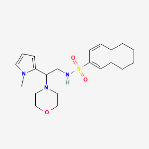 molecular formula C21H29N3O3S B2757964 N-(2-(1-methyl-1H-pyrrol-2-yl)-2-morpholinoethyl)-5,6,7,8-tetrahydronaphthalene-2-sulfonamide CAS No. 1049391-89-0