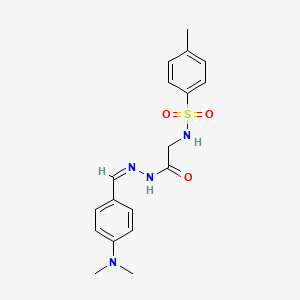 molecular formula C18H22N4O3S B2757991 (Z)-N-(2-(2-(4-(dimethylamino)benzylidene)hydrazinyl)-2-oxoethyl)-4-methylbenzenesulfonamide CAS No. 364361-70-6