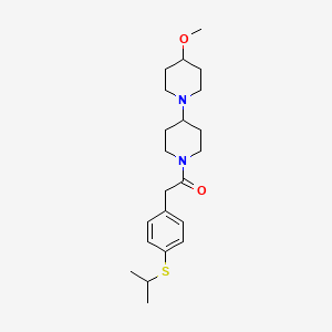 1-{4-Methoxy-[1,4'-bipiperidine]-1'-yl}-2-[4-(propan-2-ylsulfanyl)phenyl]ethan-1-one