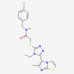 2-((4-ethyl-5-(6-methylimidazo[2,1-b]thiazol-5-yl)-4H-1,2,4-triazol-3-yl)thio)-N-(4-fluorobenzyl)acetamide