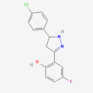 2-[5-(4-chlorophenyl)-4,5-dihydro-1H-pyrazol-3-yl]-4-fluorophenol