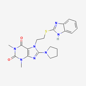 7-(2-((1H-benzo[d]imidazol-2-yl)thio)ethyl)-1,3-dimethyl-8-(pyrrolidin-1-yl)-1H-purine-2,6(3H,7H)-dione