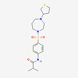 N-(4-((4-(tetrahydrothiophen-3-yl)-1,4-diazepan-1-yl)sulfonyl)phenyl)isobutyramide