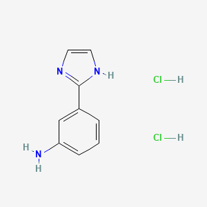 molecular formula C9H11Cl2N3 B2758034 3-(1H-imidazol-2-yl)aniline dihydrochloride CAS No. 1258650-47-3