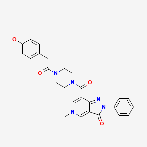 7-(4-(2-(4-methoxyphenyl)acetyl)piperazine-1-carbonyl)-5-methyl-2-phenyl-2H-pyrazolo[4,3-c]pyridin-3(5H)-one