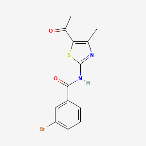 molecular formula C13H11BrN2O2S B2758040 N-(5-acetyl-4-methyl-1,3-thiazol-2-yl)-3-bromobenzamide CAS No. 391219-69-5