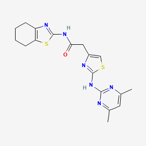 2-(2-((4,6-dimethylpyrimidin-2-yl)amino)thiazol-4-yl)-N-(4,5,6,7-tetrahydrobenzo[d]thiazol-2-yl)acetamide