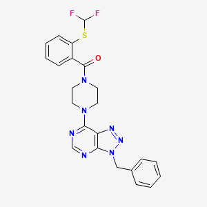 (4-(3-benzyl-3H-[1,2,3]triazolo[4,5-d]pyrimidin-7-yl)piperazin-1-yl)(2-((difluoromethyl)thio)phenyl)methanone