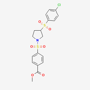 Methyl 4-((3-((4-chlorophenyl)sulfonyl)pyrrolidin-1-yl)sulfonyl)benzoate