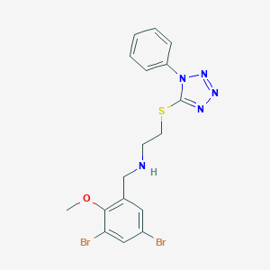 molecular formula C17H17Br2N5OS B275806 N-(3,5-dibromo-2-methoxybenzyl)-2-[(1-phenyl-1H-tetrazol-5-yl)sulfanyl]ethanamine 