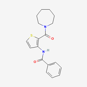molecular formula C18H20N2O2S B2758060 N-[2-(azepane-1-carbonyl)thiophen-3-yl]benzamide CAS No. 692737-22-7
