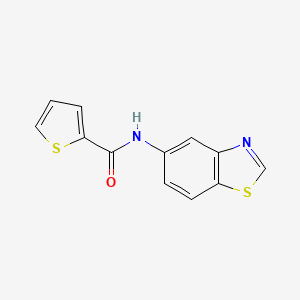 molecular formula C12H8N2OS2 B2758078 N-(1,3-benzothiazol-5-yl)thiophene-2-carboxamide CAS No. 941924-70-5