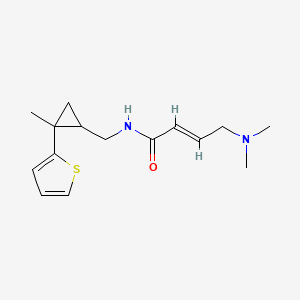 (E)-4-(Dimethylamino)-N-[(2-methyl-2-thiophen-2-ylcyclopropyl)methyl]but-2-enamide