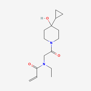molecular formula C15H24N2O3 B2758110 N-[2-(4-Cyclopropyl-4-hydroxypiperidin-1-yl)-2-oxoethyl]-N-ethylprop-2-enamide CAS No. 2361809-92-7