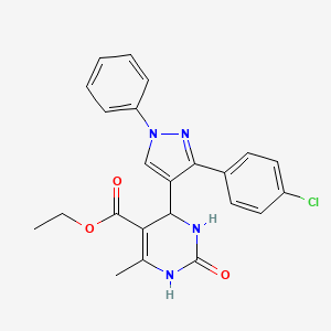 ethyl 4-(3-(4-chlorophenyl)-1-phenyl-1H-pyrazol-4-yl)-6-methyl-2-oxo-1,2,3,4-tetrahydropyrimidine-5-carboxylate