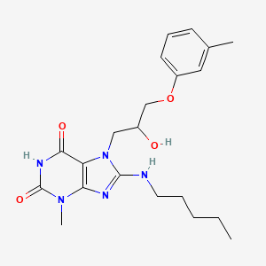 7-(2-hydroxy-3-(m-tolyloxy)propyl)-3-methyl-8-(pentylamino)-1H-purine-2,6(3H,7H)-dione