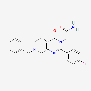 molecular formula C22H21FN4O2 B2758117 2-[7-benzyl-2-(4-fluorophenyl)-4-oxo-3H,4H,5H,6H,7H,8H-pyrido[3,4-d]pyrimidin-3-yl]acetamide CAS No. 1189854-98-5