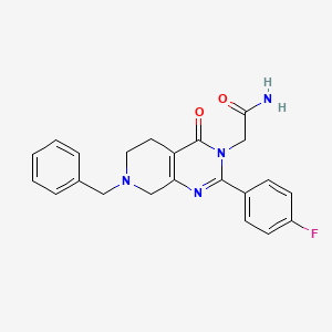 molecular formula C22H21FN4O2 B2758117 2-[7-Benzyl-2-(4-fluorophenyl)-4-oxo-6,8-dihydro-5H-pyrido[3,4-d]pyrimidin-3-yl]acetamide CAS No. 1189854-98-5