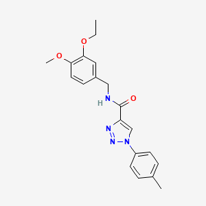 molecular formula C20H22N4O3 B2758137 N-(3-ethoxy-4-methoxybenzyl)-1-(4-methylphenyl)-1H-1,2,3-triazole-4-carboxamide CAS No. 1326902-40-2