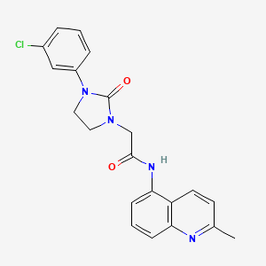 molecular formula C21H19ClN4O2 B2758150 2-[3-(3-chlorophenyl)-2-oxoimidazolidin-1-yl]-N-(2-methylquinolin-5-yl)acetamide CAS No. 1251546-20-9