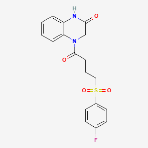 4-(4-((4-fluorophenyl)sulfonyl)butanoyl)-3,4-dihydroquinoxalin-2(1H)-one