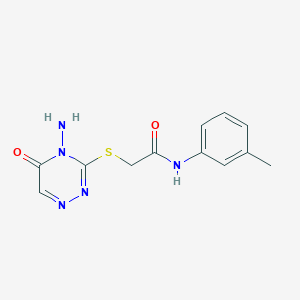 molecular formula C12H13N5O2S B2758174 2-[(4-amino-5-oxo-1,2,4-triazin-3-yl)sulfanyl]-N-(3-methylphenyl)acetamide CAS No. 869068-13-3