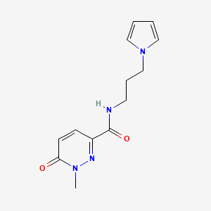 molecular formula C13H16N4O2 B2758179 N-(3-(1H-pyrrol-1-yl)propyl)-1-methyl-6-oxo-1,6-dihydropyridazine-3-carboxamide CAS No. 1226433-64-2