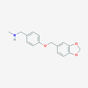 molecular formula C16H17NO3 B275818 N-[4-(1,3-benzodioxol-5-ylmethoxy)benzyl]-N-methylamine 