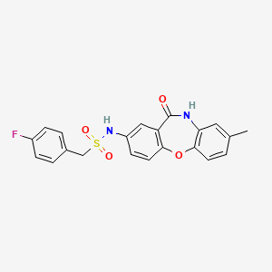 molecular formula C21H17FN2O4S B2758183 1-(4-fluorophenyl)-N-(8-methyl-11-oxo-10,11-dihydrodibenzo[b,f][1,4]oxazepin-2-yl)methanesulfonamide CAS No. 922035-54-9