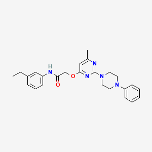 N-(3-ethylphenyl)-2-{[6-methyl-2-(4-phenylpiperazin-1-yl)pyrimidin-4-yl]oxy}acetamide