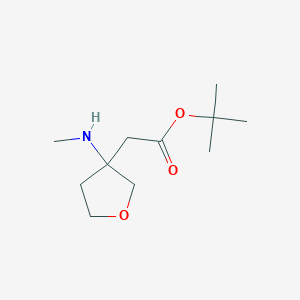 molecular formula C11H21NO3 B2758186 Tert-butyl 2-[3-(methylamino)oxolan-3-yl]acetate CAS No. 2248326-05-6