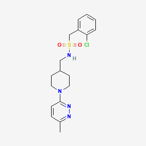 molecular formula C18H23ClN4O2S B2758190 1-(2-chlorophenyl)-N-((1-(6-methylpyridazin-3-yl)piperidin-4-yl)methyl)methanesulfonamide CAS No. 1797591-67-3