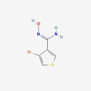 molecular formula C5H5BrN2OS B2758197 4-bromo-N'-hydroxythiophene-3-carboximidamide CAS No. 1862265-45-9