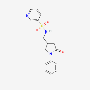 molecular formula C17H19N3O3S B2758275 N-((5-oxo-1-(p-tolyl)pyrrolidin-3-yl)methyl)pyridine-3-sulfonamide CAS No. 954608-72-1