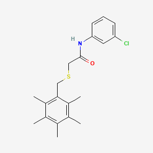 molecular formula C20H24ClNOS B2758282 N-(3-chlorophenyl)-2-[(2,3,4,5,6-pentamethylphenyl)methylthio]acetamide CAS No. 329079-23-4