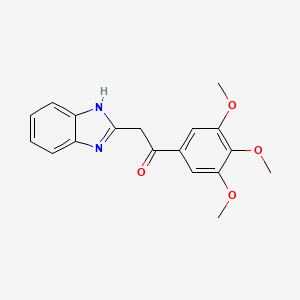 molecular formula C18H18N2O4 B2758285 2-(1H-1,3-benzodiazol-2-yl)-1-(3,4,5-trimethoxyphenyl)ethan-1-one CAS No. 565166-62-3